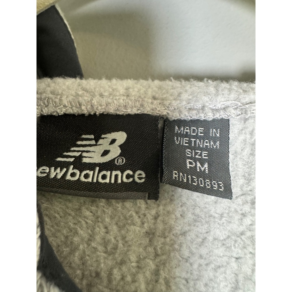 New Balance‎ Womens Petite PM Heathered Fleece Zip Up Jacket Heather Gray Black - Picture 5 of 9